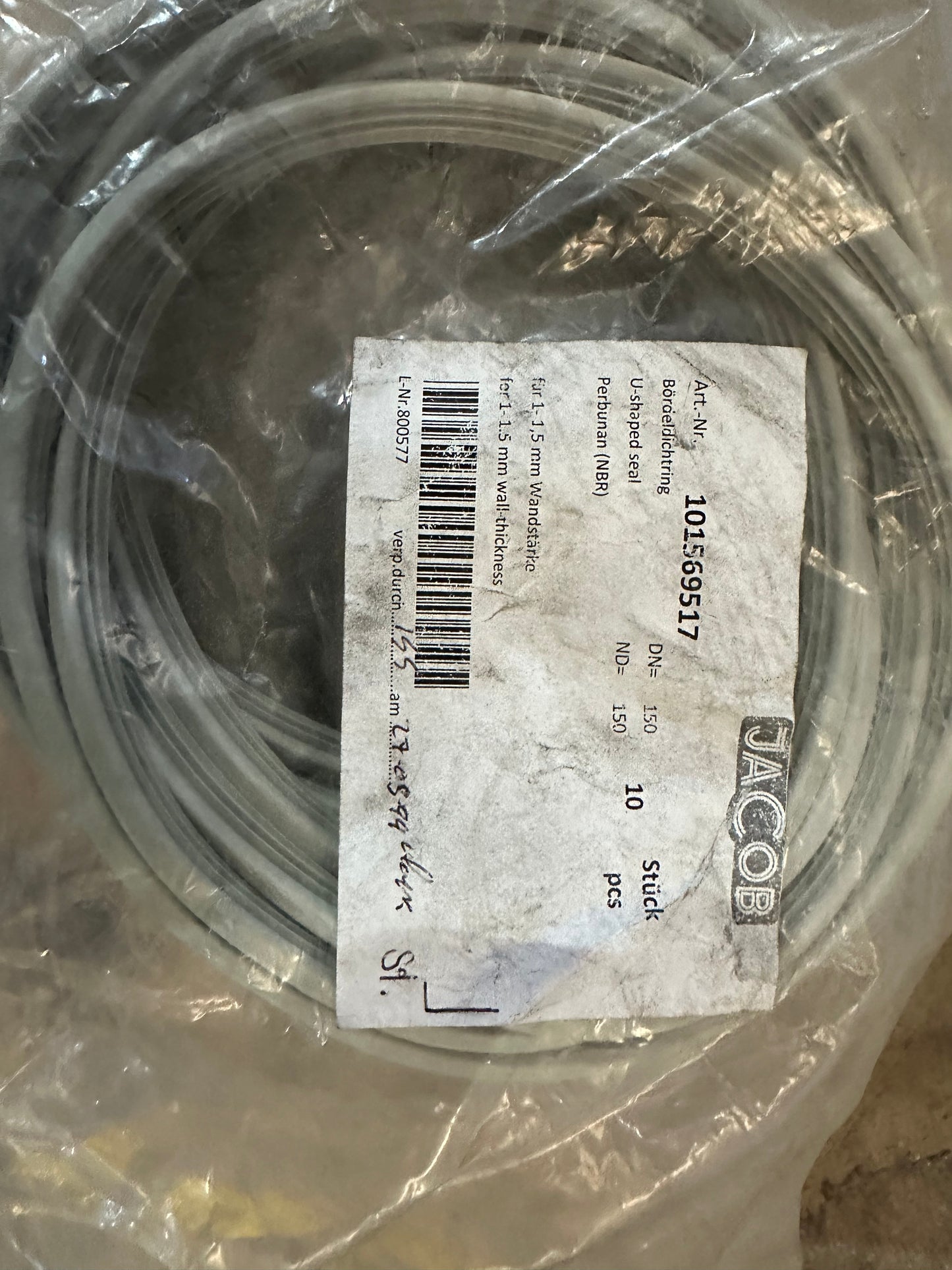 Jacobs UK - NBR Grey U-Shaped Seal - 101569517 (10 pack)